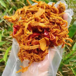 Khô gà tỏi ớt Miệt Vườn Xanh - Sợi gà dai mềm, thơm lừng, không hóa chất